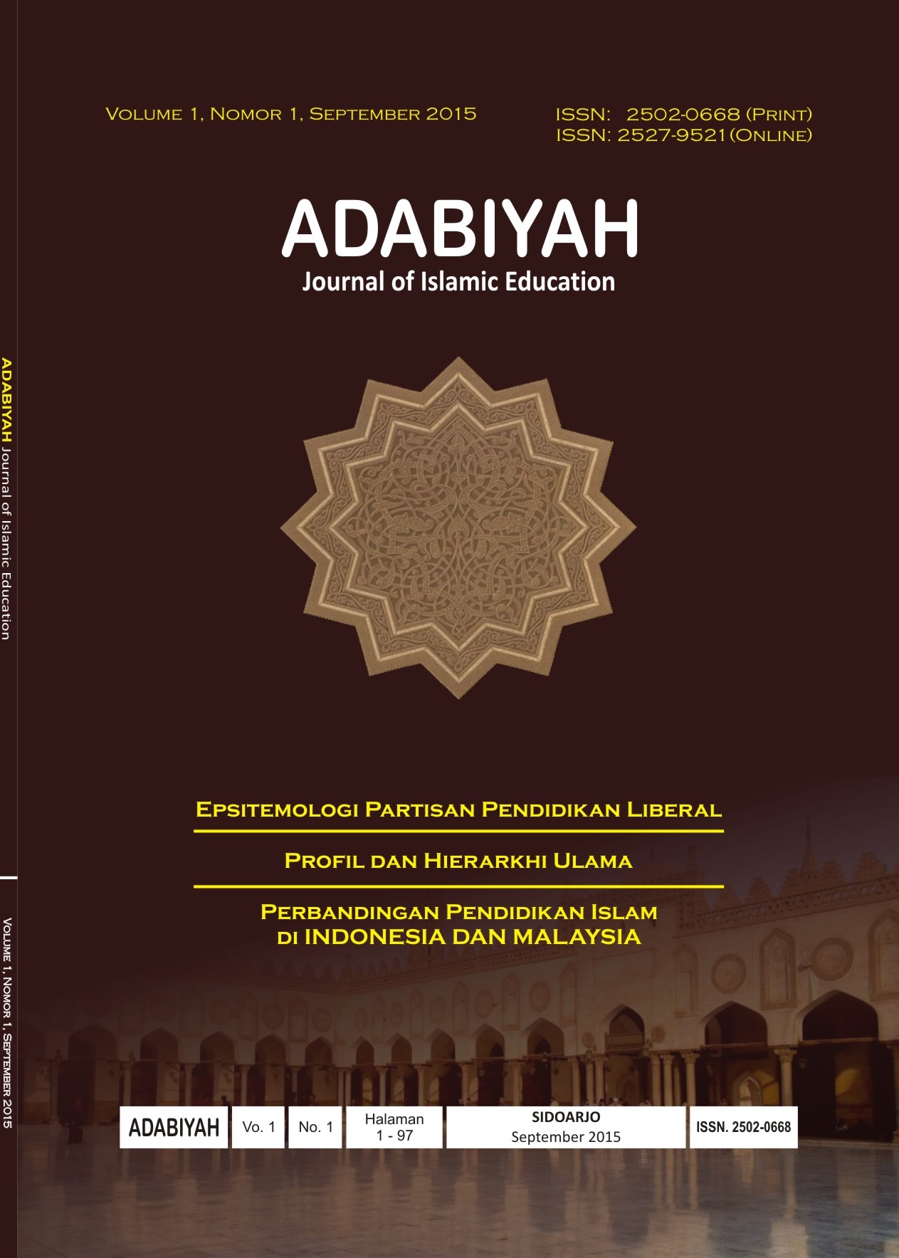 Cover Adabiyah: Jurnal Pendidikan Islam